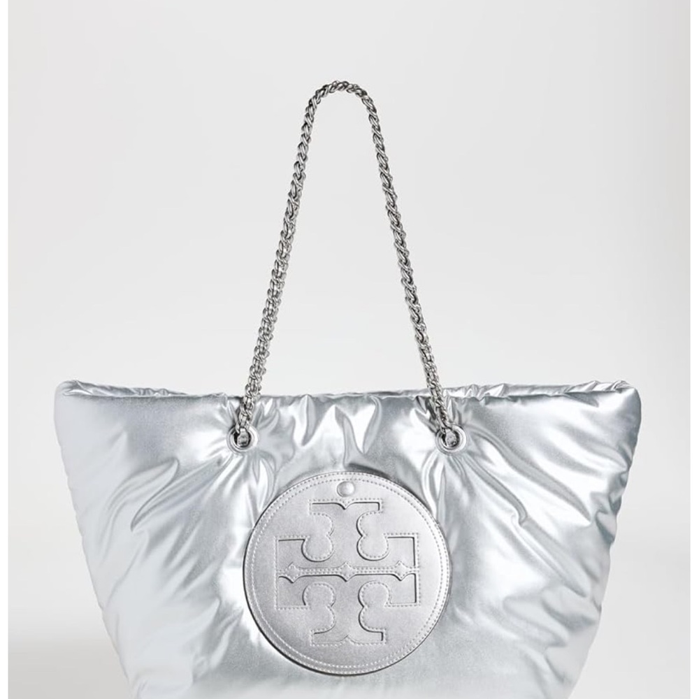 Tory Burch Metallic Silver Tote